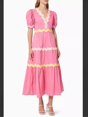 CeliaB Piscis Tiered Dress in Cotton Sz Small